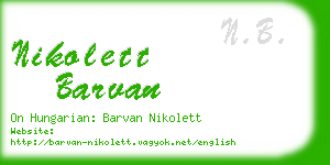 nikolett barvan business card